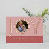 Aangepast, stijlvol, lichtroze, minimalistisch Roo Folie Feestdagenkaart (Staand Voorkant)