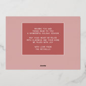 Aangepast, stijlvol, lichtroze, minimalistisch Roo Folie Feestdagenkaart (Achterkant)