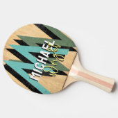 Aangepast, stijlvol ontworpen monogram tafeltennisbatje (Zijkant)