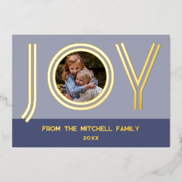 Aangepast, stijlvol, Paars minimalistisch goudvorm Folie Feestdagenkaart