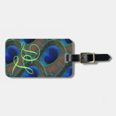 Aangepast, stijlvol  Peacock Feather Pattern Bagagelabel (Voorkant horizontaal)