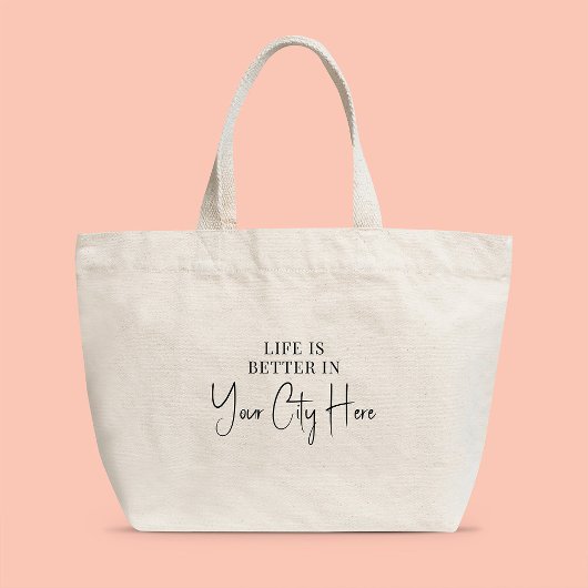 Aangepast stijlvol script in de stad Modern is bet Grote Tote Bag