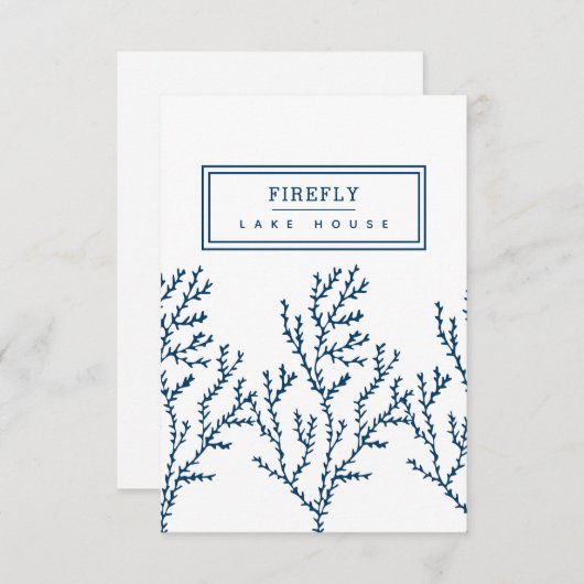 Aangepast, stijlvol Seaweed Pattern Blauwgroen Bla Bedankkaart (Voorkant / Achterkant)