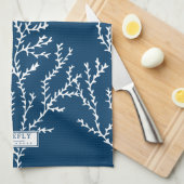 Aangepast, stijlvol Seaweed Pattern Blauwgroen Bla Theedoek (Quarter Fold)