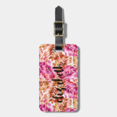 Aangepast stijlvol tropisch palm bagagelabel (Voorkant verticaal)