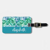 Aangepast stijlvol tropisch palm bagagelabel (Voorkant horizontaal)