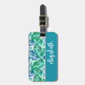 Aangepast stijlvol tropisch palm bagagelabel (Voorkant verticaal)