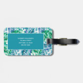Aangepast stijlvol tropisch palm bagagelabel (Achterkant horizontaal)