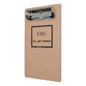 Aangepast, stijlvol zwart en roze monogrammen mini klembord (Angled2)