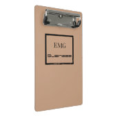 Aangepast, stijlvol zwart en roze monogrammen mini klembord (Schuin)