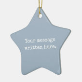 Aangepast Stof Blauw Je Bericht Persoonlijke Ster Keramisch Ornament (Links)