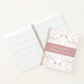 Aangepast stoffig roze botanisch vlinder journaal notitieboek (Binnen)