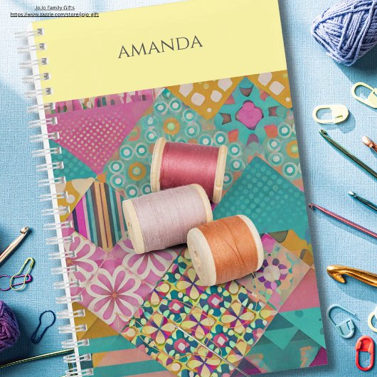 Aangepast stofpatroon Kleurrijk Exotisch naaien Notitieboek