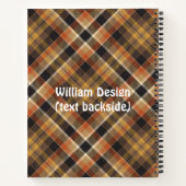 Aangepast stootpatroon stijlvol design tartan-gebl notitieboek (Achterkant)