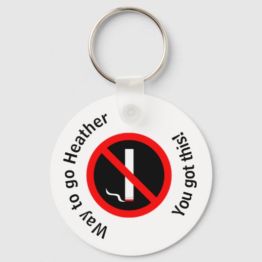 Aangepast stoppen met roken Gefeliciteerd Sleutelhanger (Voorkant)