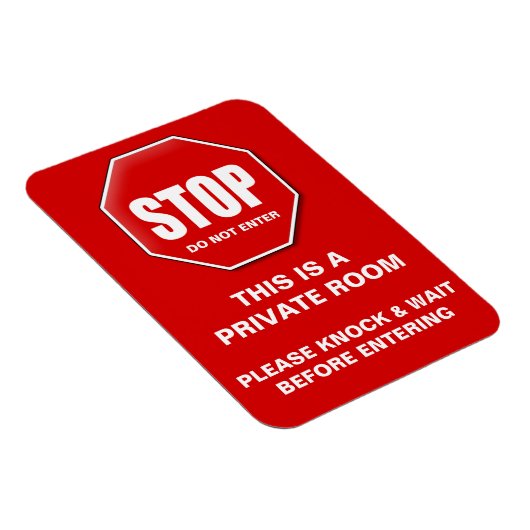 Aangepast stopteken niet privé invoeren magneet (Rechterzijde)