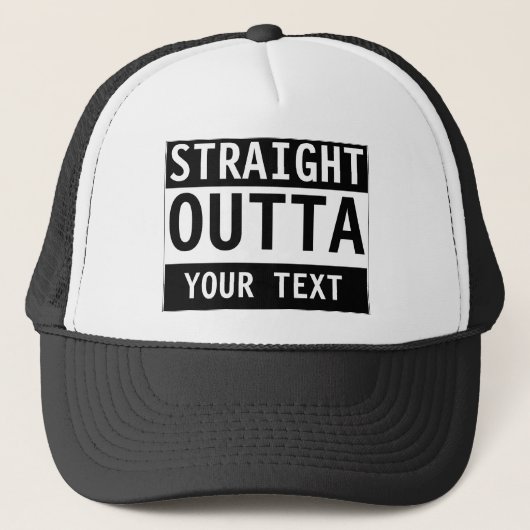 Aangepast STRAIGHT OUTTA-Pet - voeg hier jouw teks Trucker Pet (Voorkant)