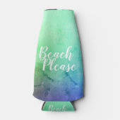 Aangepast strand Aqua Blue Ombre Flesjeskoeler (Voorkant)