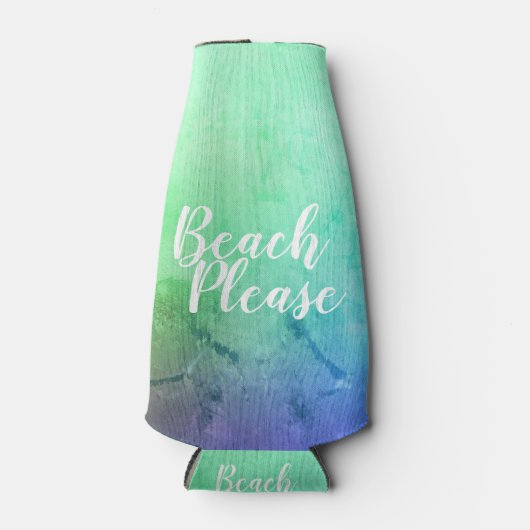 Aangepast strand Aqua Blue Ombre Flesjeskoeler (Voorkant)