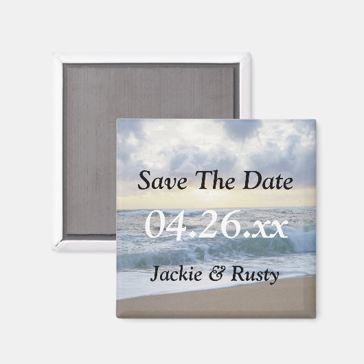 Aangepast strand bruiloft bespaart datum foto magn magneet (Voorkant / Achterkant)