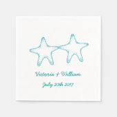 Aangepast strand Starfish bruiloft servetten (Voorkant)