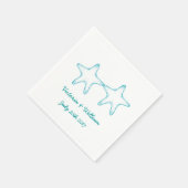 Aangepast strand Starfish bruiloft servetten (Hoek)