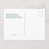 Aangepast strand voor schatten met palmboom aankondigingskaart (Achterkant)