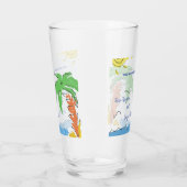 Aangepast strand voor schatten met palmboom glas (Links)