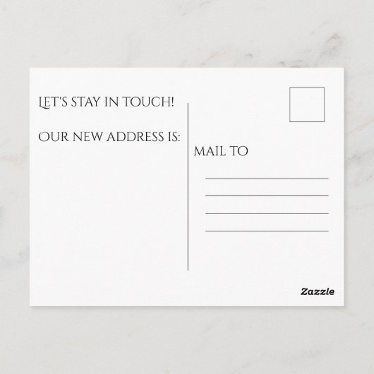 Aangepast strand We hebben een wijziging van adres Briefkaart (Achterkant)