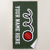 Aangepast stranddoekcadeau voor cricketspeler strandlaken (Voorkant)