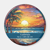 Aangepast strandgeheugen voor familie-reünie magneet (Voorkant)