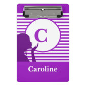 Aangepast streeppatroon | Modern kleurrijk monogra Mini Klembord (Voorkant)