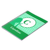 Aangepast streeppatroon | Modern kleurrijk monogra Notitieboek (Linkerzijde)