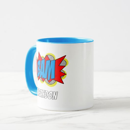 Aangepast  stripboek Pop Art Style BAM! Mok (Voorkant links)