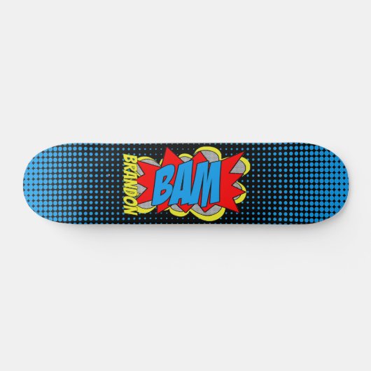 Aangepast stripboek Pop Art Style BAM! Persoonlijk Skateboard (Horizontaal)