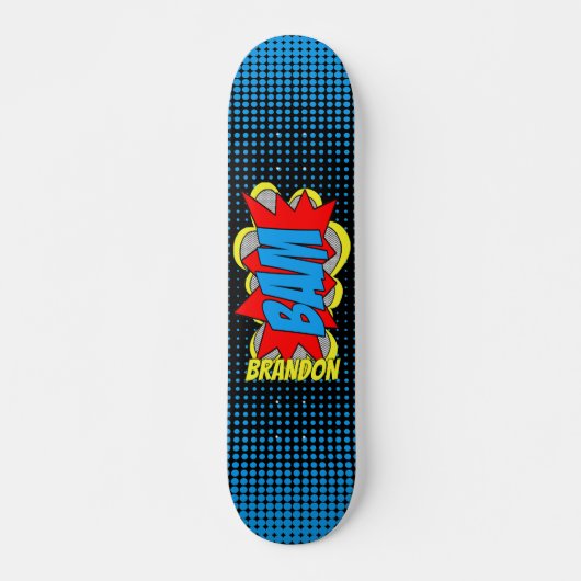 Aangepast  stripboek Pop Art Style BAM! Persoonlijk Skateboard (Voorkant)