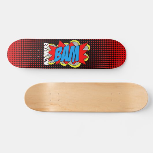 Aangepast  stripboek Pop Art Style BAM! Persoonlijk Skateboard (Horizontaal)