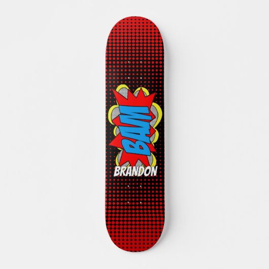 Aangepast  stripboek Pop Art Style BAM! Persoonlijk Skateboard (Voorkant)