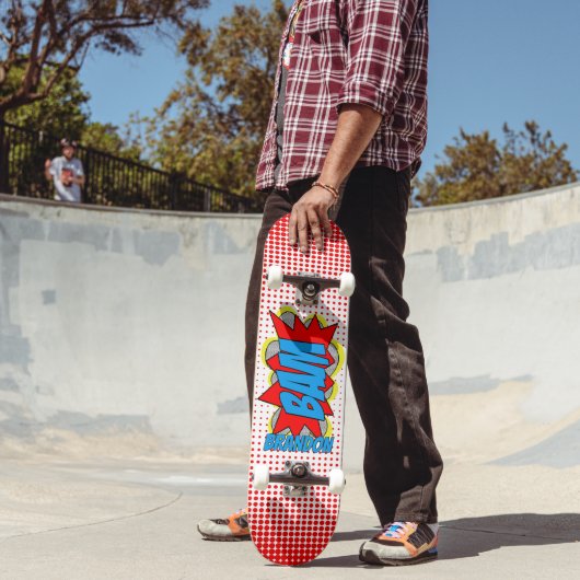 Aangepast  stripboek Pop Art Style BAM! Persoonlijk Skateboard (Buiten 2)