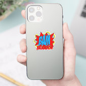 Aangepast  stripboek Pop Art Style BAM! Sticker (Telefoon)