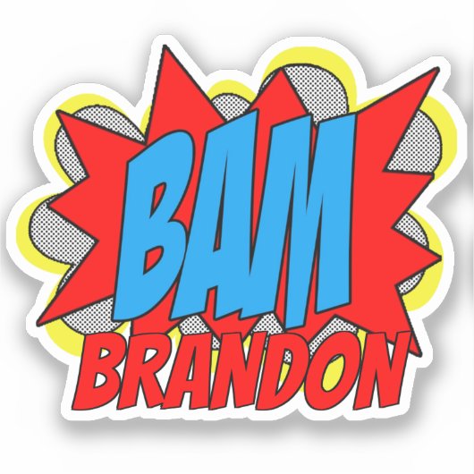 Aangepast  stripboek Pop Art Style BAM! Sticker (Voorkant)