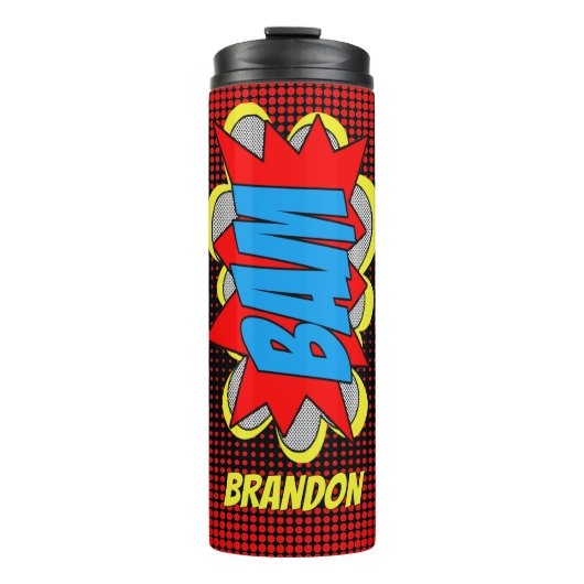 Aangepast stripboek Pop Art Style BAM! Thermosbeker (Voorkant)