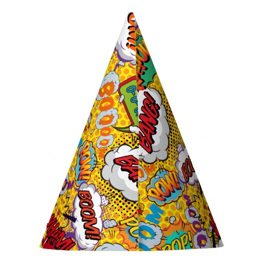 Aangepast stripboek superheld op zaterdag feesthoedjes (Achterkant)