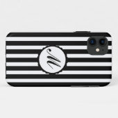 Aangepast stripeswitMonogram zwart en wit Case-Mate iPhone Case (Achterkant (horizontaal))