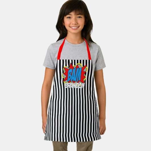 Aangepast strippatroon Pop Schort (Insitu)