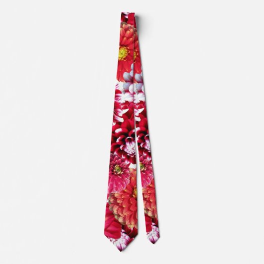 aangepast stropdas abstract roze witte bloemen (Voorkant)