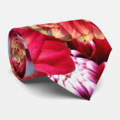 aangepast stropdas abstract roze witte bloemen (Opgerold)