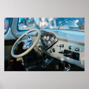 Aangepast stuurwiel en dashboard voor vrachtwagens poster