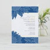 aangepast:Sunflower Wedding Invite: Geel 106 marin Kaart (Staand voorkant)