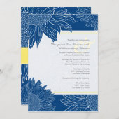 aangepast:Sunflower Wedding Invite: Geel 106 marin Kaart (Voorkant / Achterkant)